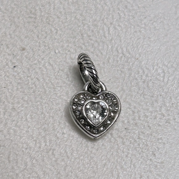 Brighton Jewelry - Brighton ABC Clear Crystal Heart Charm Silver Plated